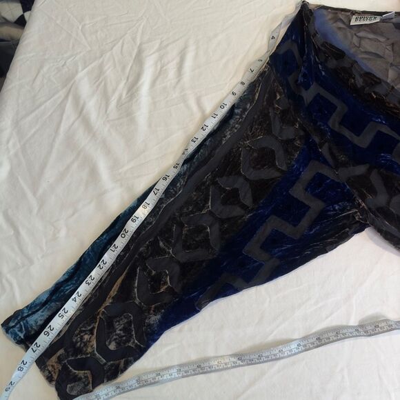 Chico’s Black & Blue Burnout Velvet Cardigan Womens Medium Large Silk Blend - Picture 8 of 8